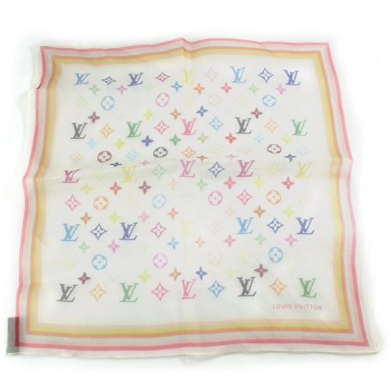 Monogram Multicolor Monogram Silk Scarf White