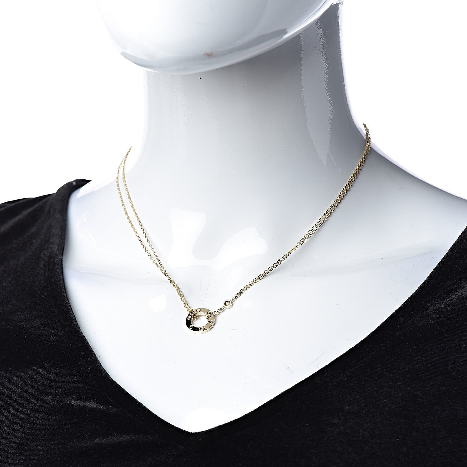 Cartier 18K Yellow Gold 2 Diamond LOVE Necklace 2 of 6