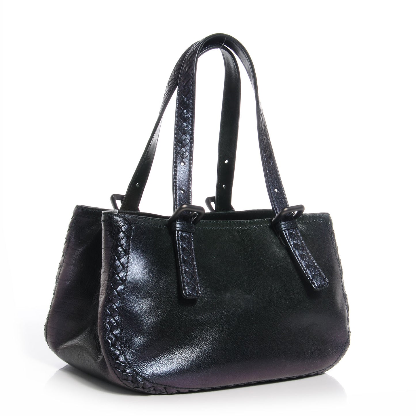 Iridescent Leather Shoulder Bag Green