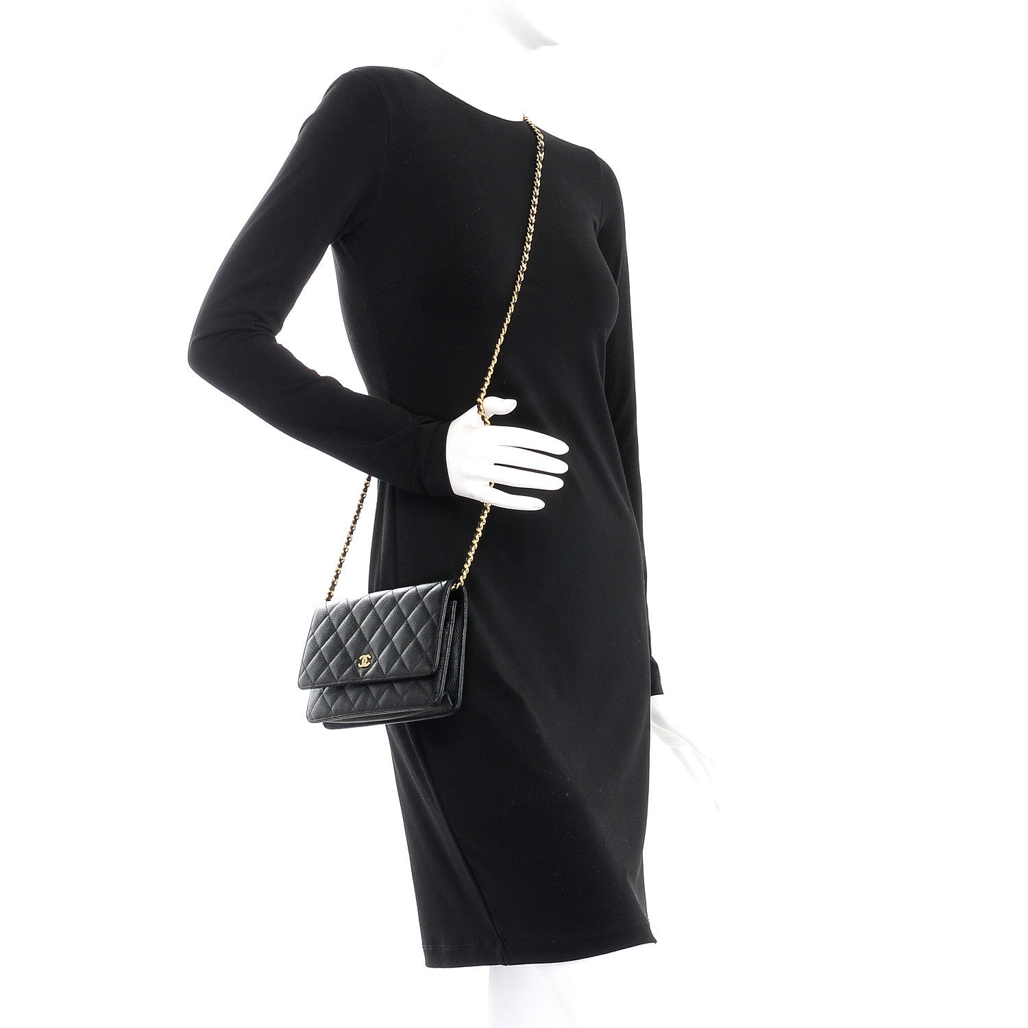 Chanel Caviar Quilted Wallet On Chain WOC Black 2 of 9