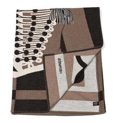 Hermes Wool Cashmere Brandebourgs Blanket Ecorce 3 of 4