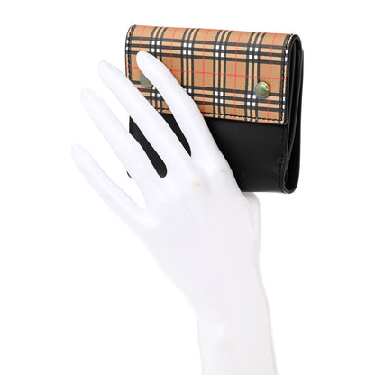Burberry Mini Vintage Check Luna French Wallet Black 2 of 11