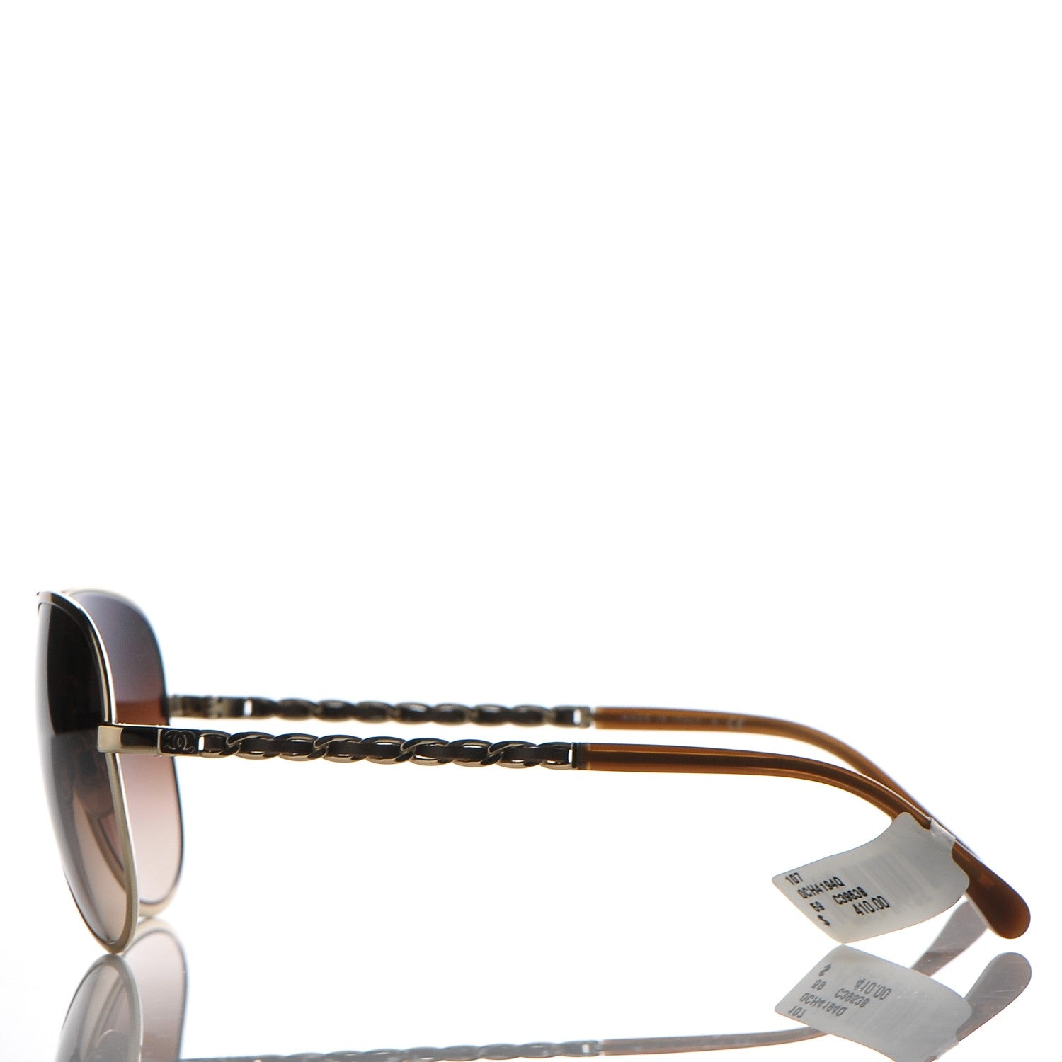 Chanel Lambskin Aviator Chain Sunglasses 4194-Q Gold 3 of 7