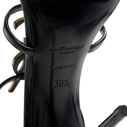 Saint Laurent Calfskin Cassandra 100 Sandals 38.5 Black 7 of 9