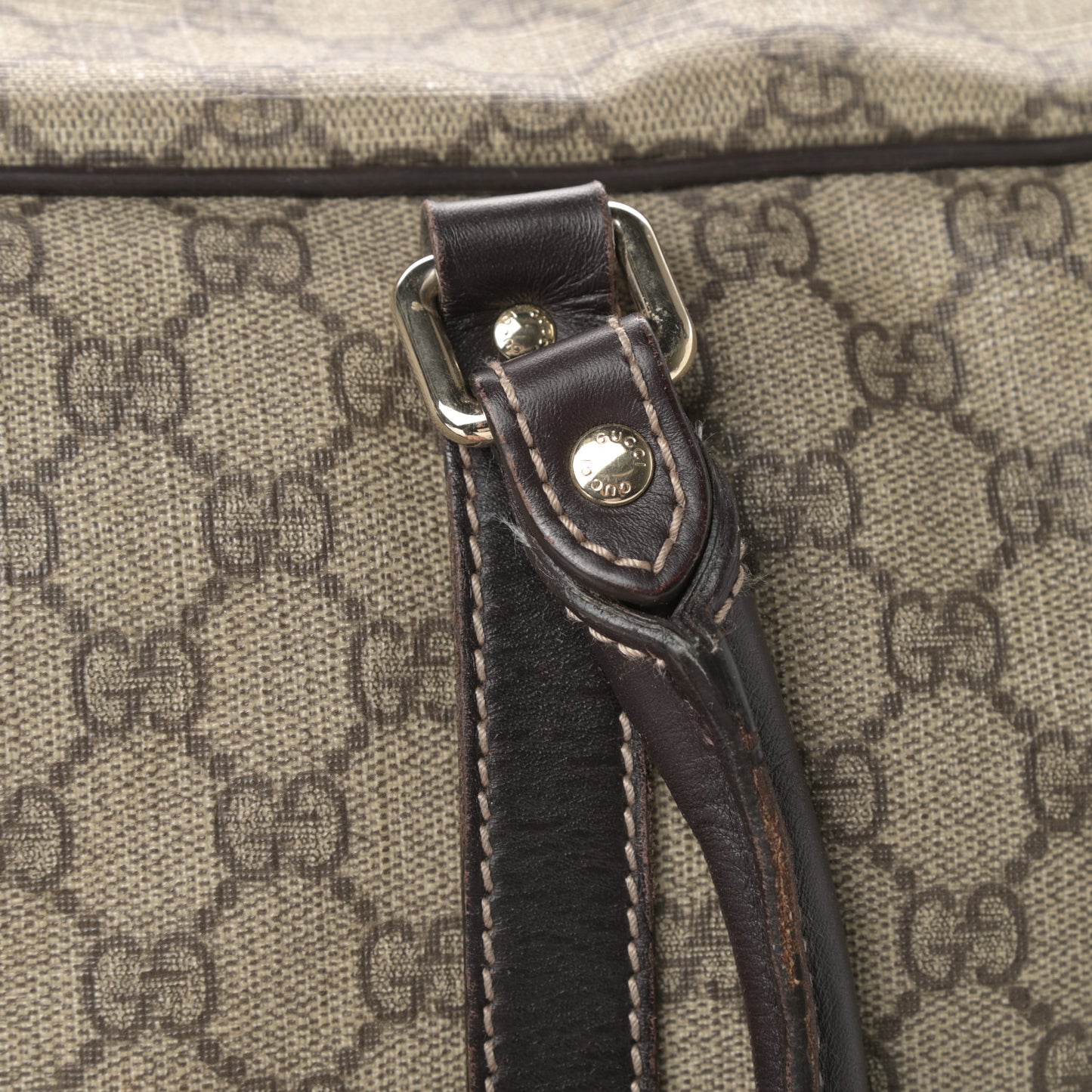 GG Plus Monogram Medium Carry On Duffle Dark Brown