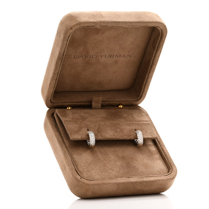 David Yurman Sterling Silver Diamond Mercer Micro Hoop Earrings 5 of 5