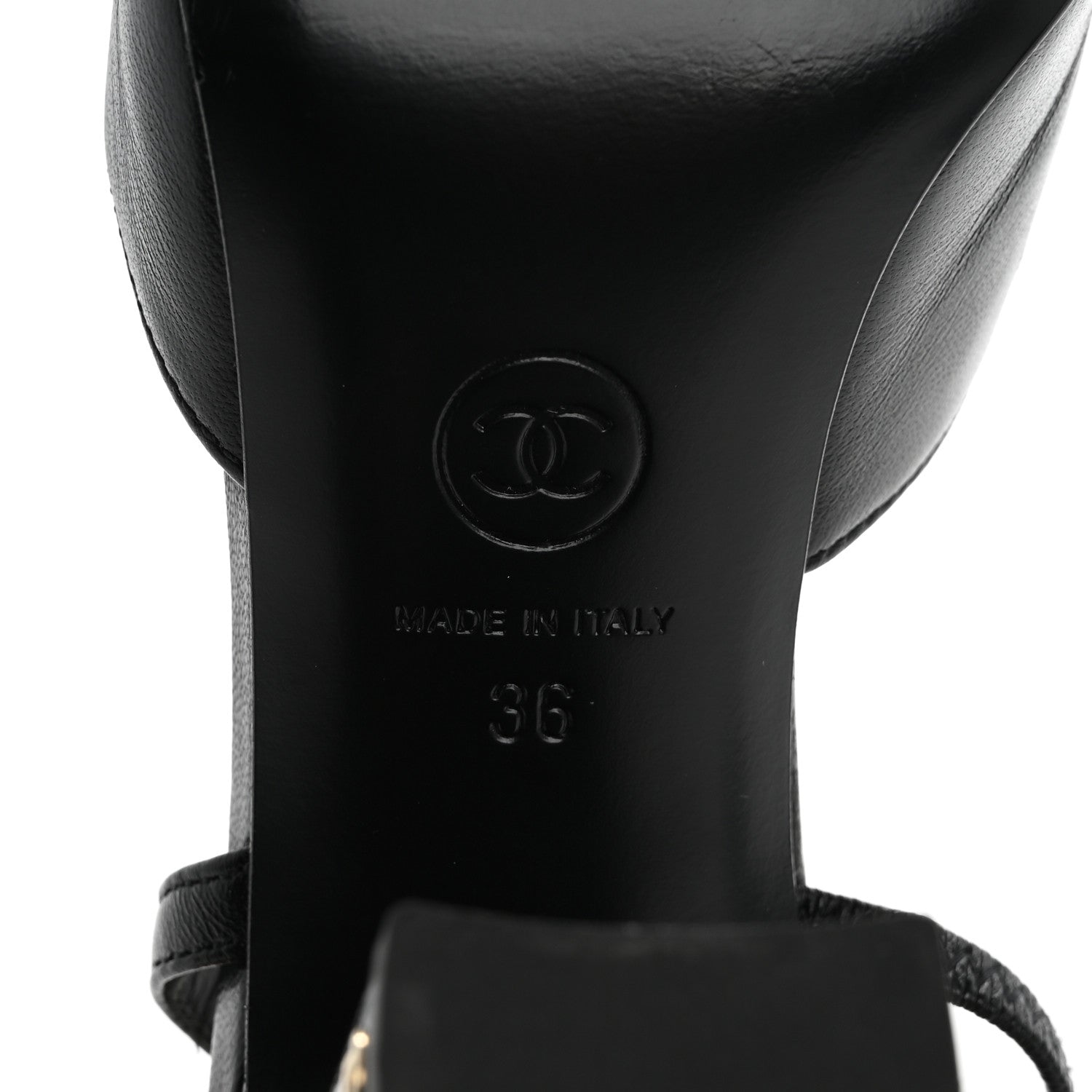 Chanel Lambskin Grosgrain Cap Toe CC Slingback Pumps 36 Black 8 of 13