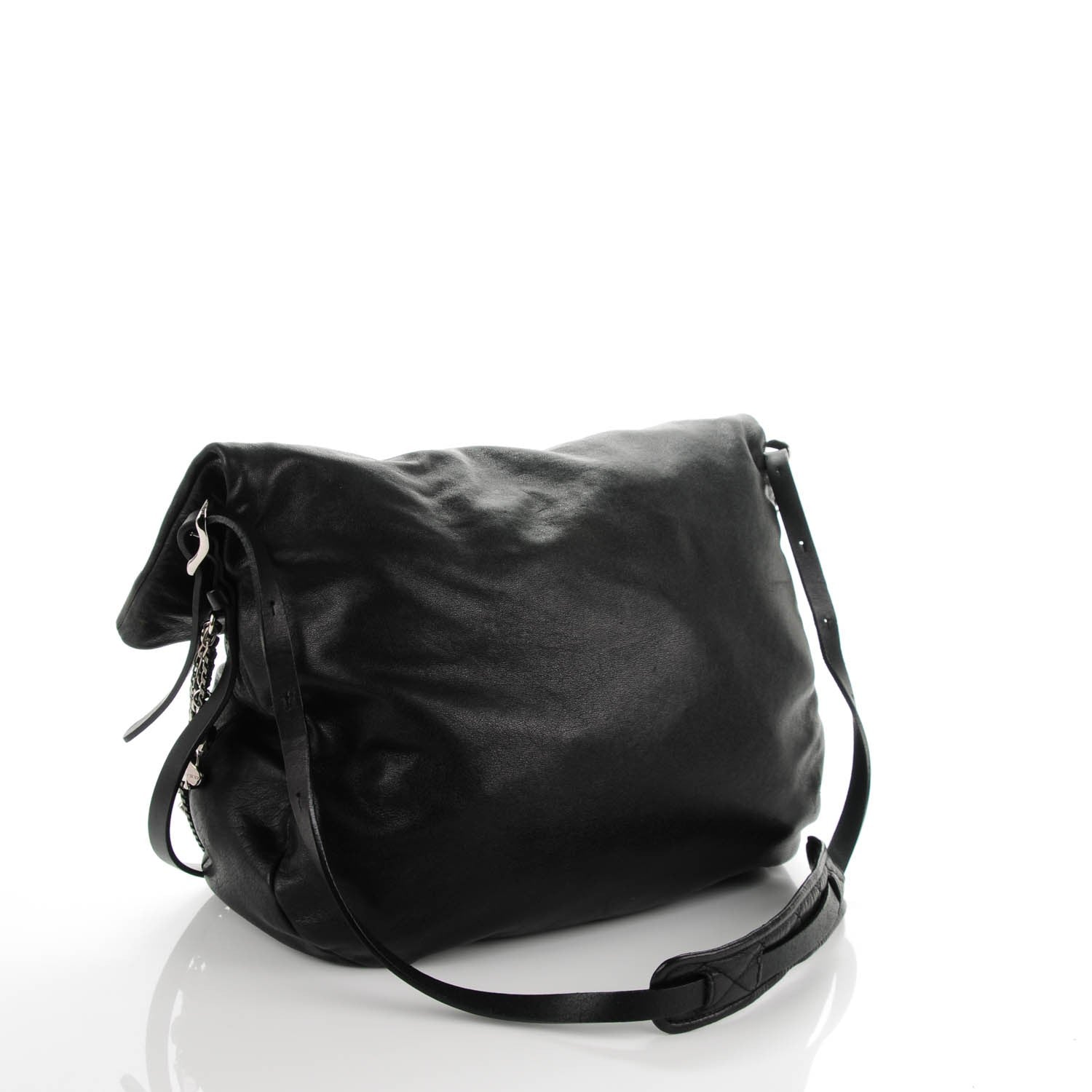 Jimmy Choo Lambskin Large Biker Hobo Black 3 of 8