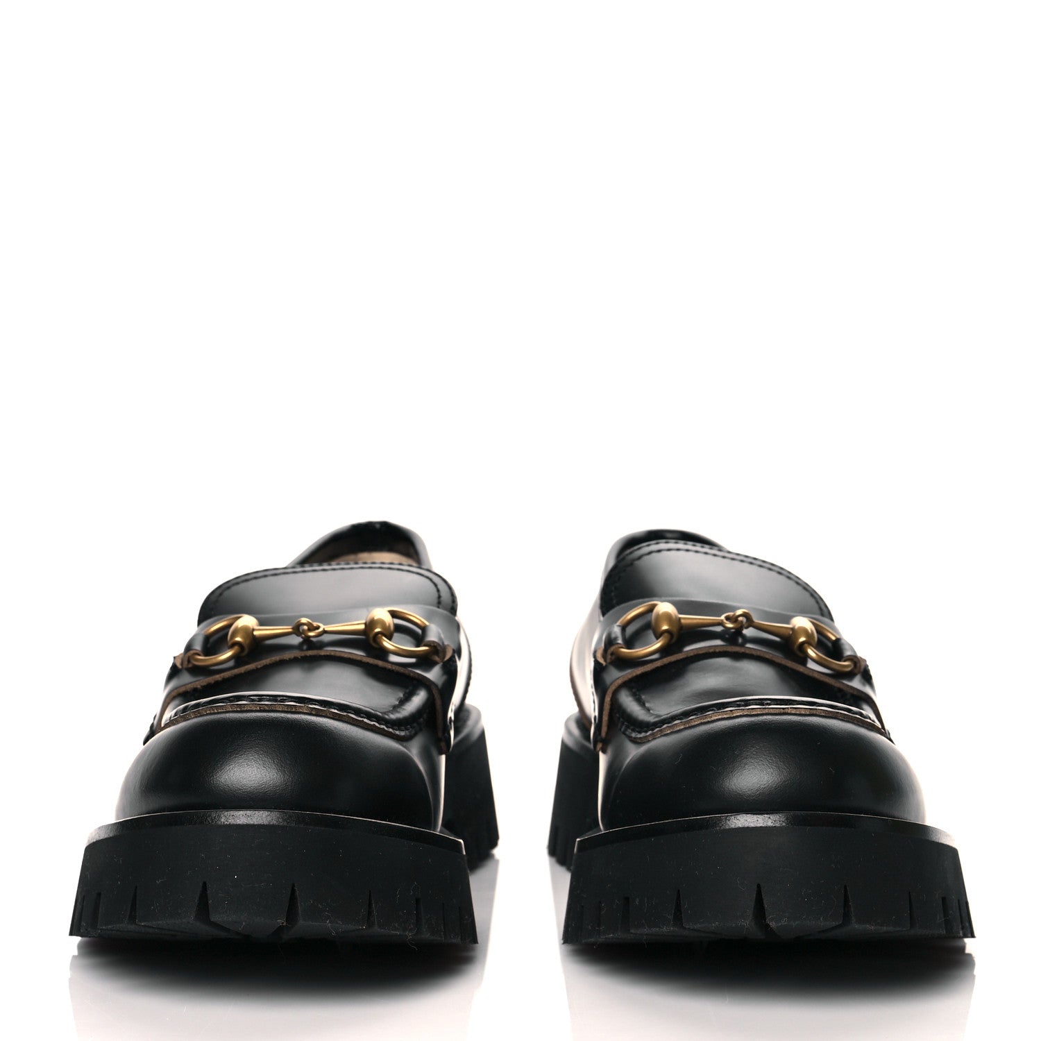Gucci Cordovan Lux Womens Harald Horsebit 25mm Platform Loafers 40.5 Black 2 of 10