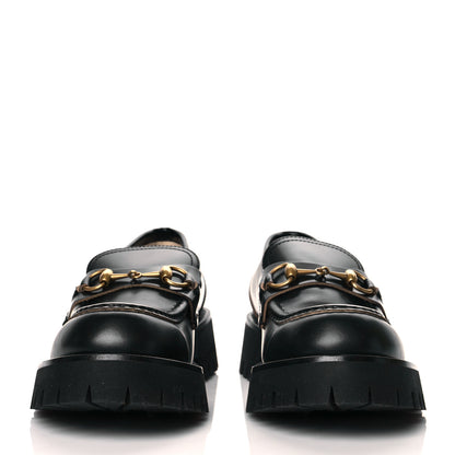 Gucci Cordovan Lux Womens Harald Horsebit 25mm Platform Loafers 40.5 Black 2 of 10