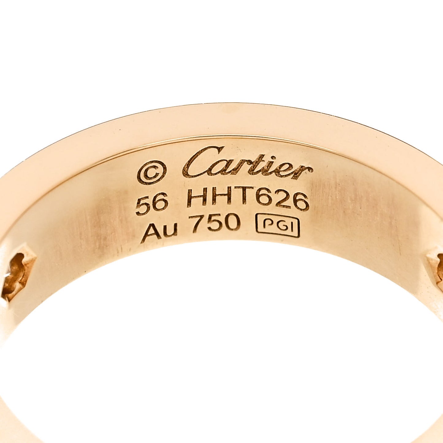 18K Yellow Gold 3 Diamond 5.5mm LOVE Ring 56 7.75