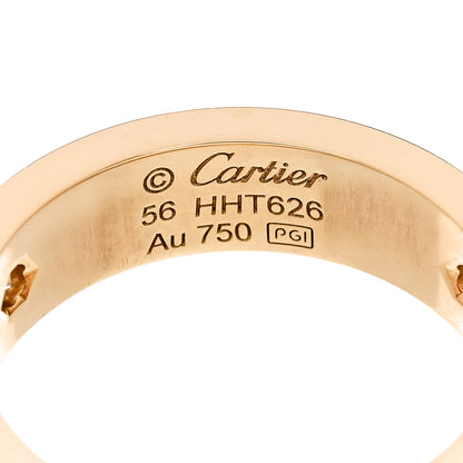 Cartier 18K Yellow Gold 3 Diamond 5.5mm LOVE Ring 56 7.75 4 of 5