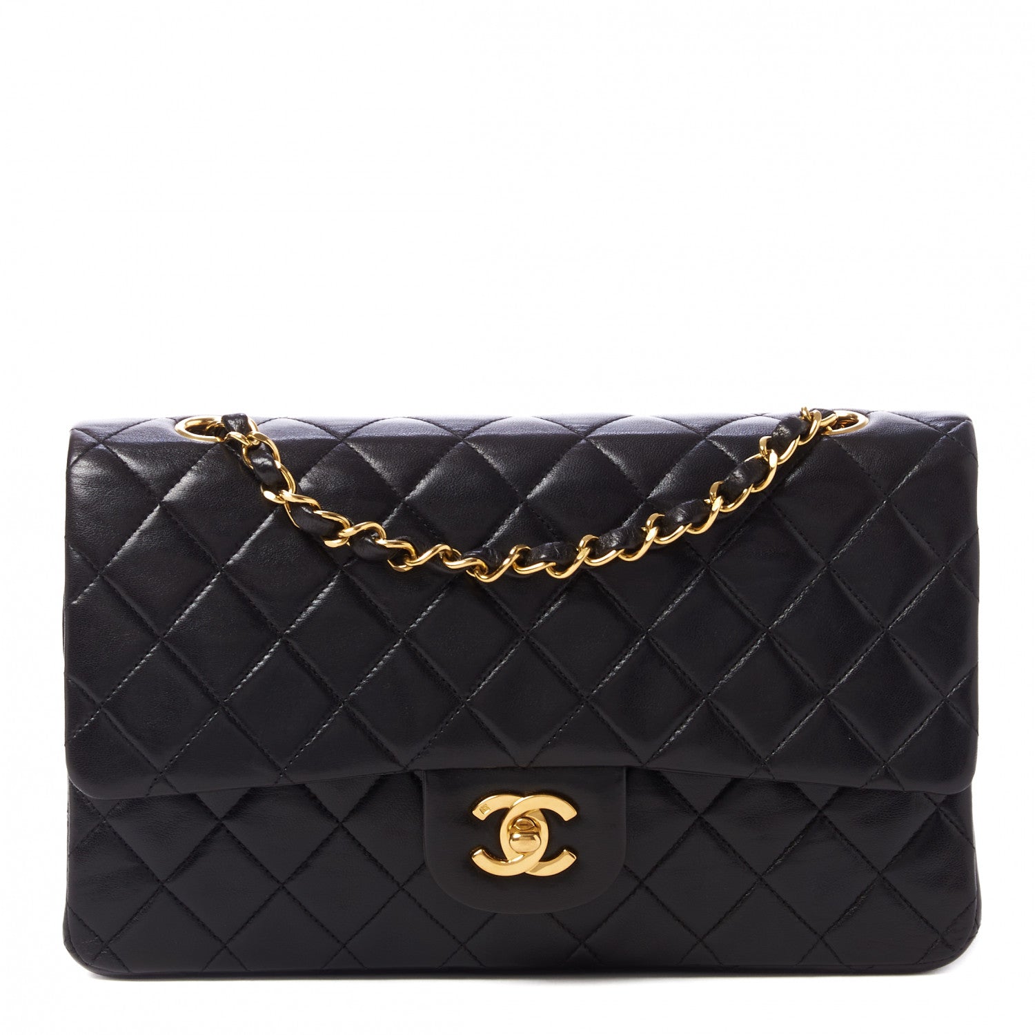 Chanel Lambskin Quilted Medium Double Flap Black 1 of 11