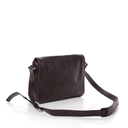 Gucci Guccissima Flap Messenger Bag Dark Brown 2 of 8