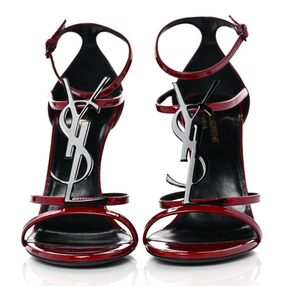 Saint Laurent Patent Calfskin Cassandra 100 Sandals 40 Red Laquer 2 of 9