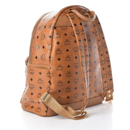 MCM Visetos Studded Medium Dual Stark Backpack Cognac 3 of 10