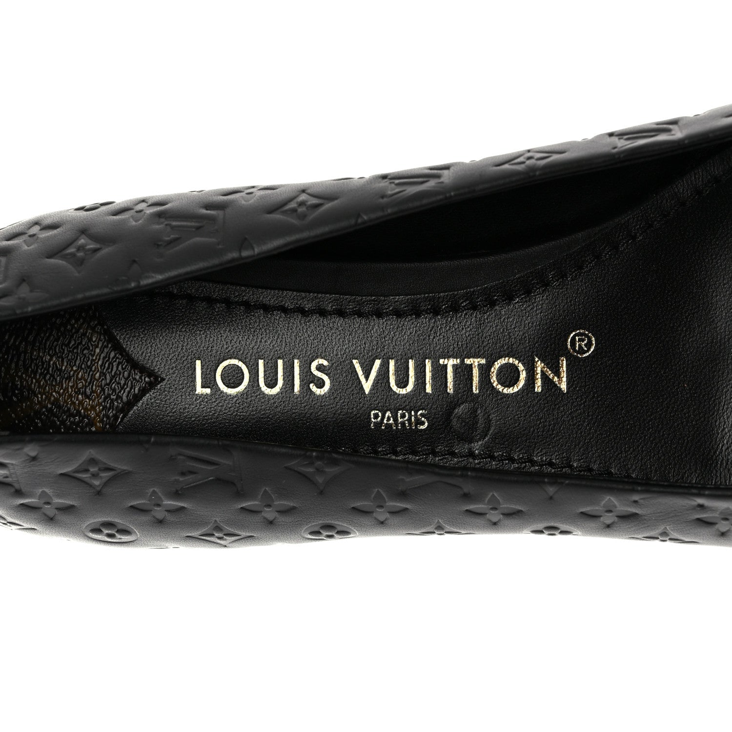 Louis Vuitton Nappa Monogram Embossed Ballet Flats 38 Black 6 of 9