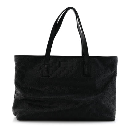 Gucci Guccissima Medium Zippered Shopping Tote Black 1 of 12