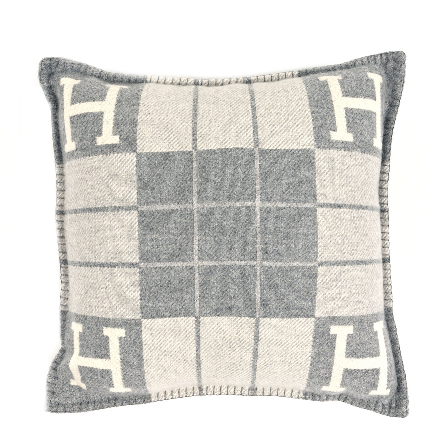 Wool Cashmere Avalon III Pillow PM Ecru Gris Clair