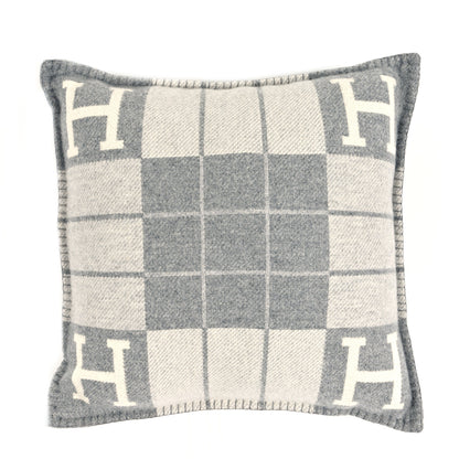 Hermes Wool Cashmere Avalon III Pillow PM Ecru Gris Clair 1 of 3