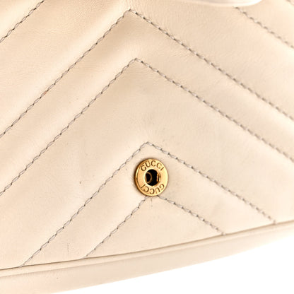 Gucci Calfskin Matelasse Super Mini GG Marmont Shoulder Bag White 11 of 12