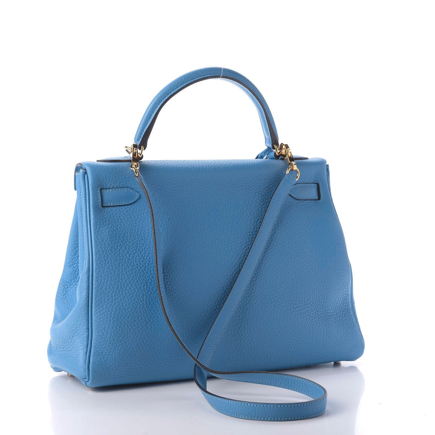 Hermes Taurillon Clemence Kelly Retourne 32 Bleu Paradis 3 of 9