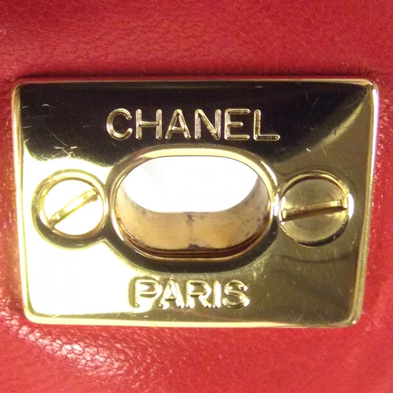 Lambskin Double Sided Small Flap Red