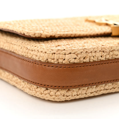 Saint Laurent Raffia Calfskin Medium Monogram Solferino Satchel 9 of 12