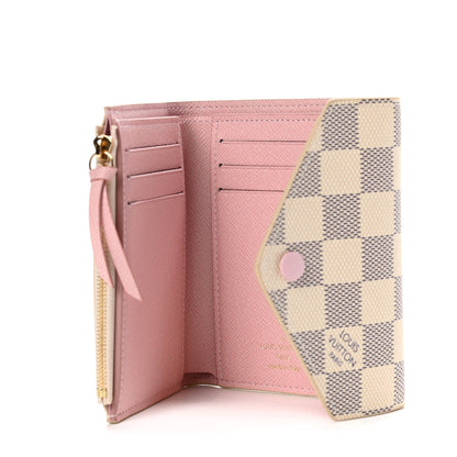 Louis Vuitton Damier Azur Victorine Wallet Rose Ballerine 4 of 4