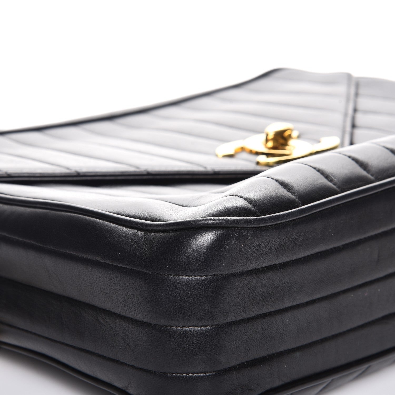 Chanel Lambskin Vertical Quilted Flap Camera Case Black 14 of 14
