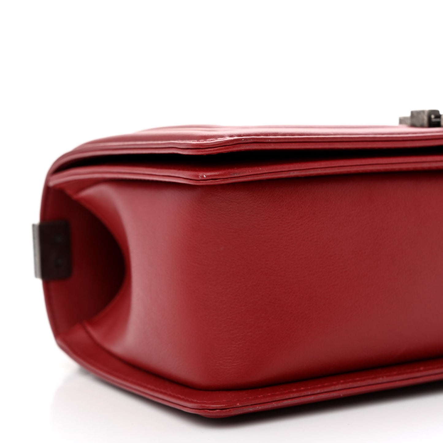Lambskin Chevron Quilted Medium Boy Flap Dark Red