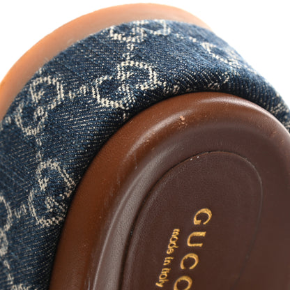 Gucci New Denim GG Monogram Angelina Platform 55mm Slide Sandals 39.5 Blue Tea 10 of 12