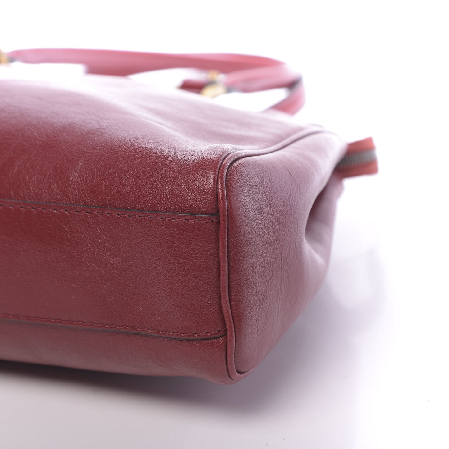 Calfskin Large Re(Belle) Top Handle Bag Red