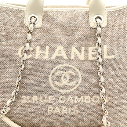Chanel Mixed Fibers Calfskin Medium Deauville Tote Light Grey 8 of 10