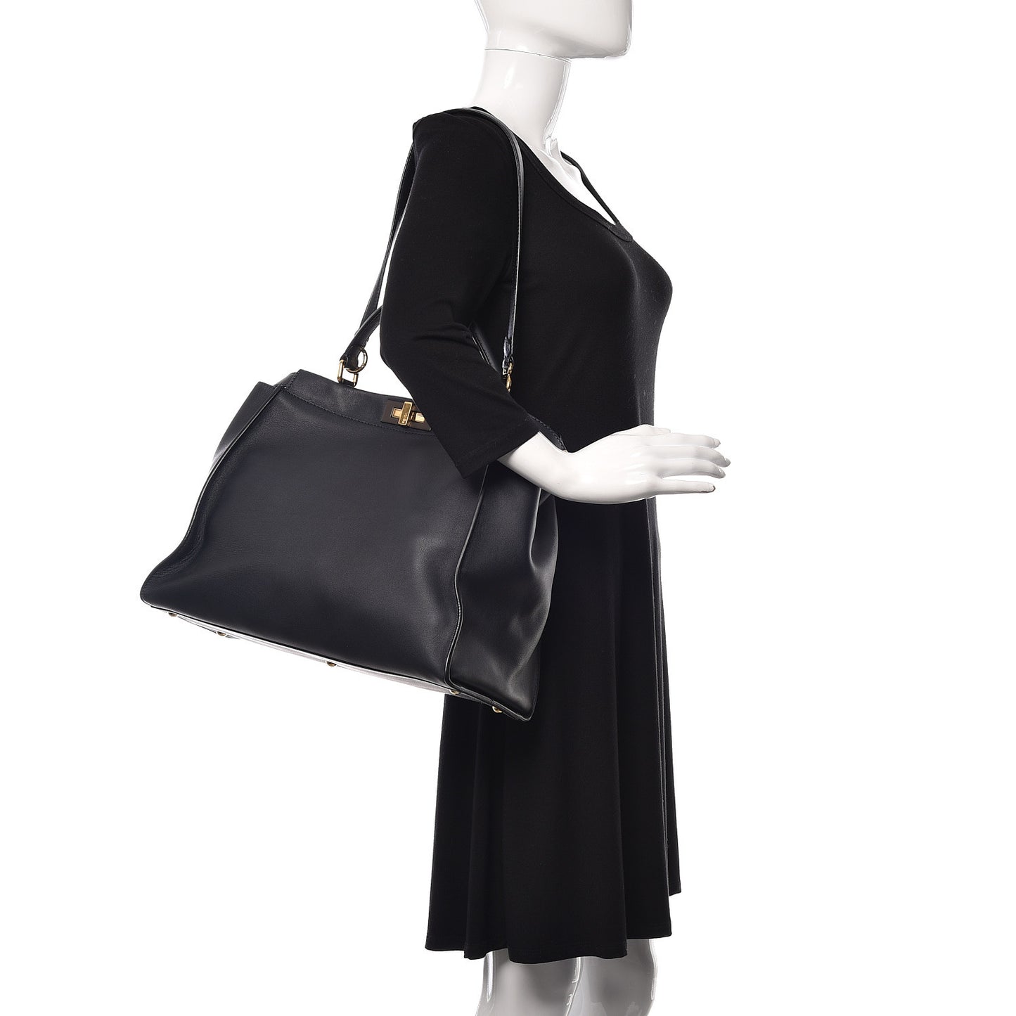 Vitello Dolce Marmol Large Peekaboo Iconic Satchel Blue Notte