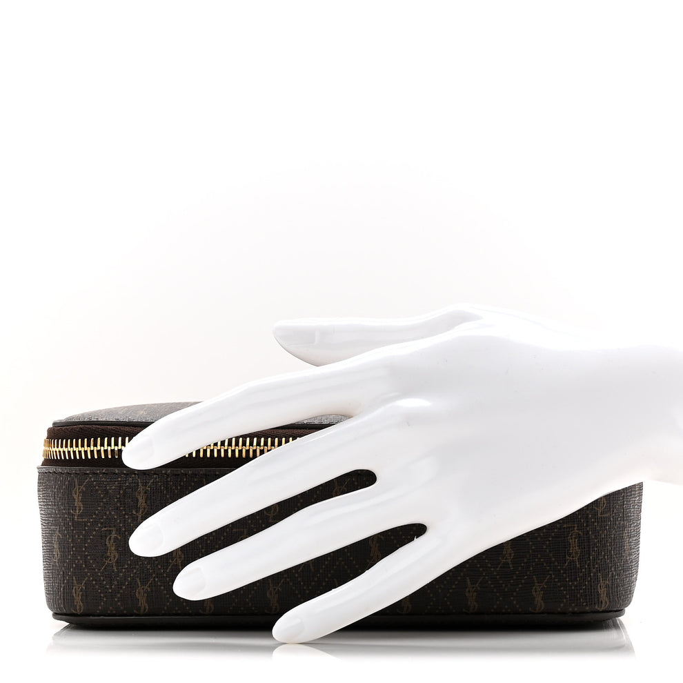 Saint Laurent Canvas Le Monogramme Small Jewelry Case Chestnut 1874797 ...
