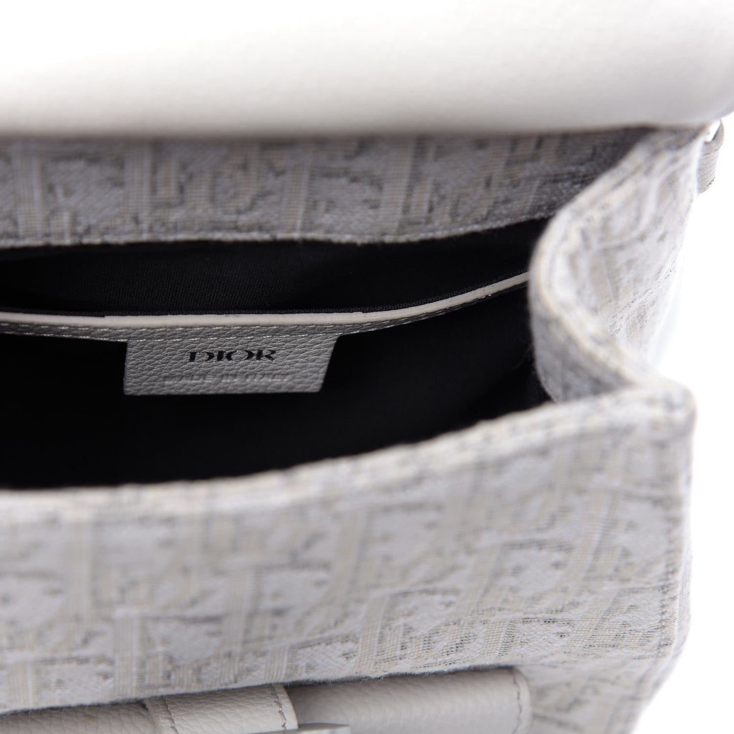 HOMME Oblique Jacquard Calfskin Mini Saddle Backpack Beige