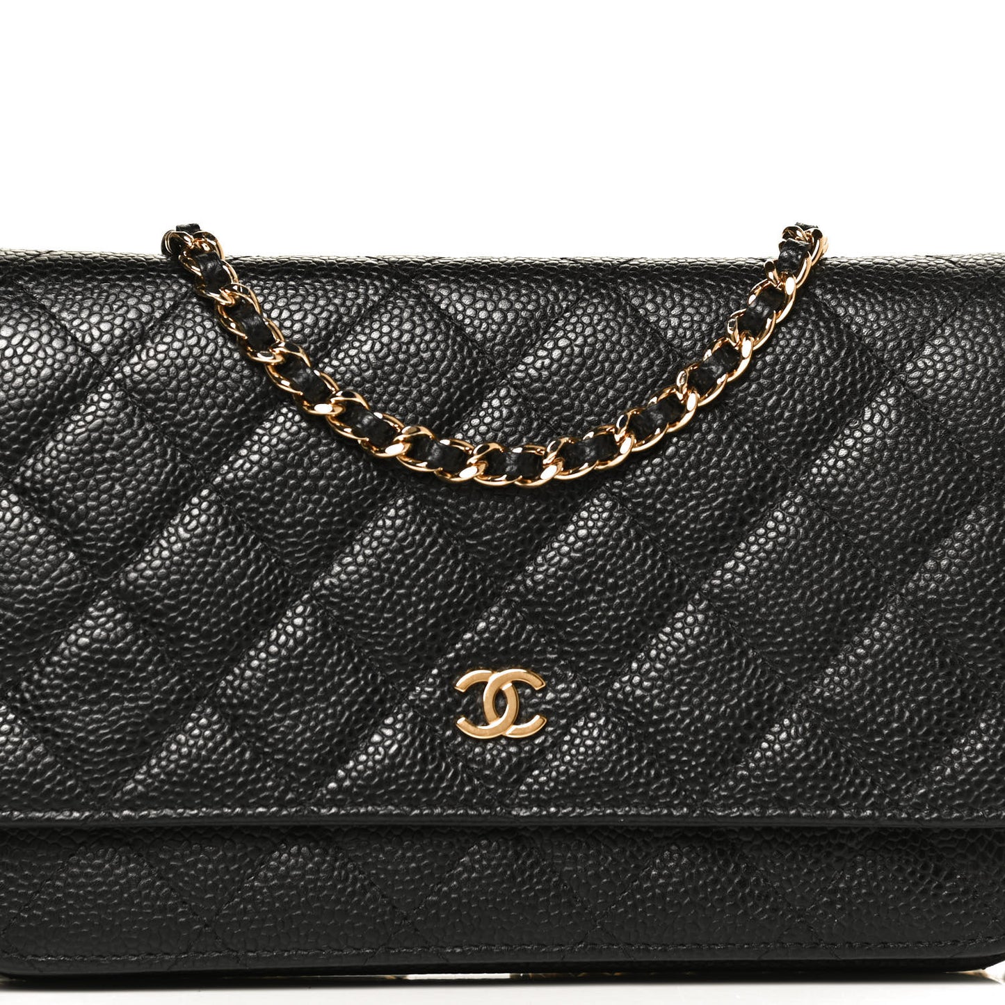 Caviar Quilted Wallet On Chain WOC Black