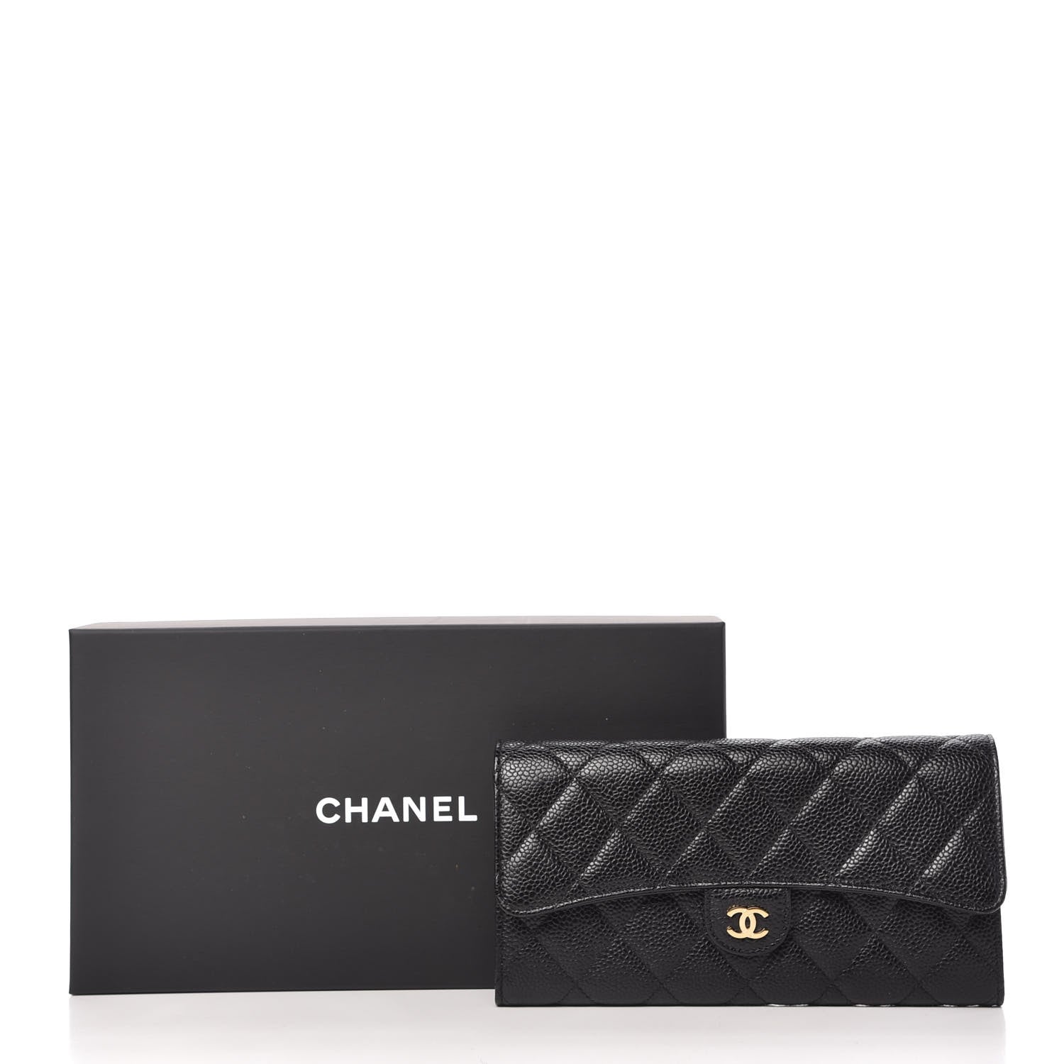Chanel Caviar Quilted Large Gusset Flap Wallet Black 12 of 12