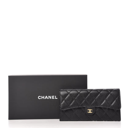 Chanel Caviar Quilted Large Gusset Flap Wallet Black 12 of 12