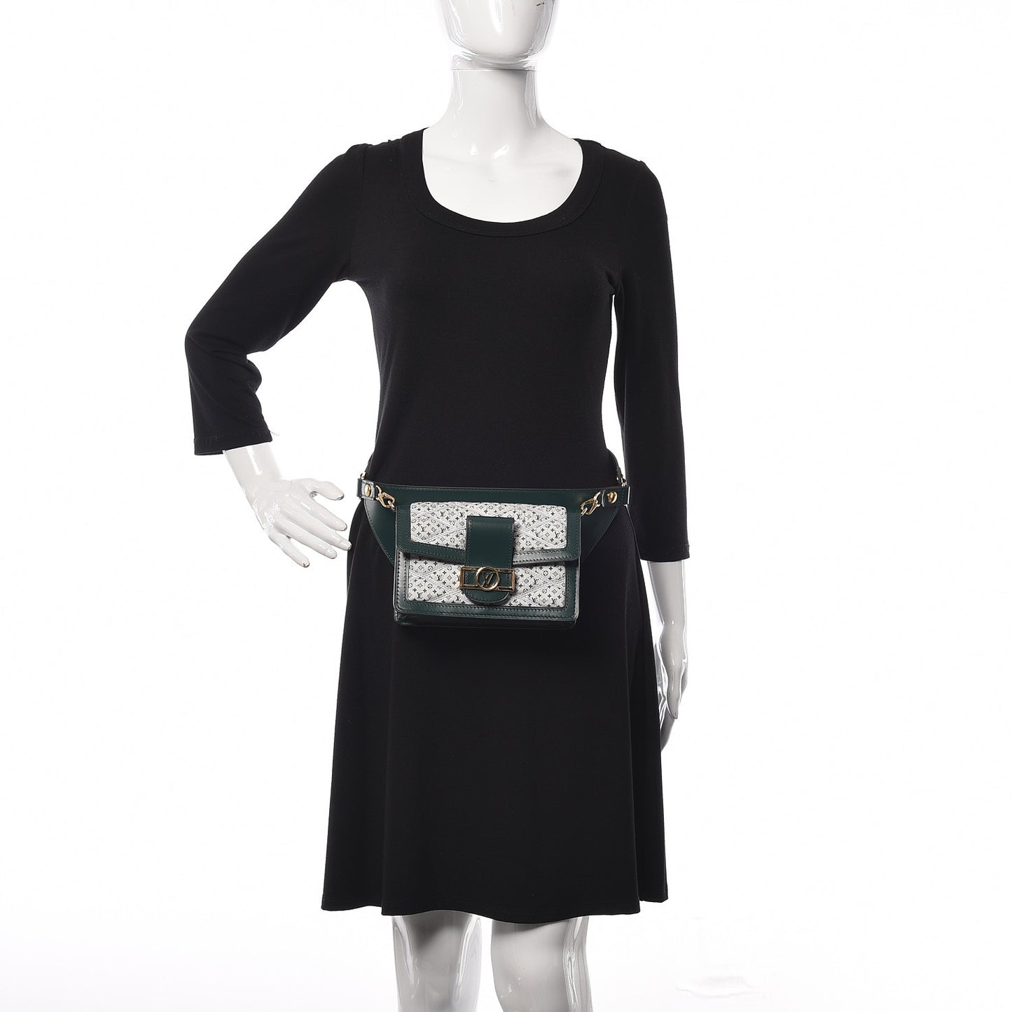 Denim Printed Monogram Dauphine Mini Bumbag