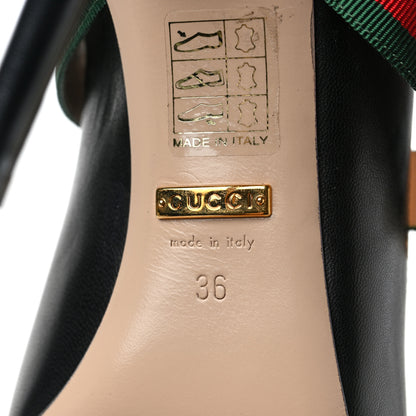 Gucci Malaga Kid Sylvie High Heel Pumps 36 Black 6 of 10