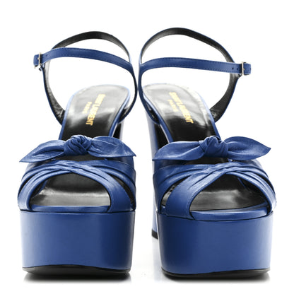 Saint Laurent Goatskin Candy 80 Platform Sandals 39.5 New Bleu 3 of 10