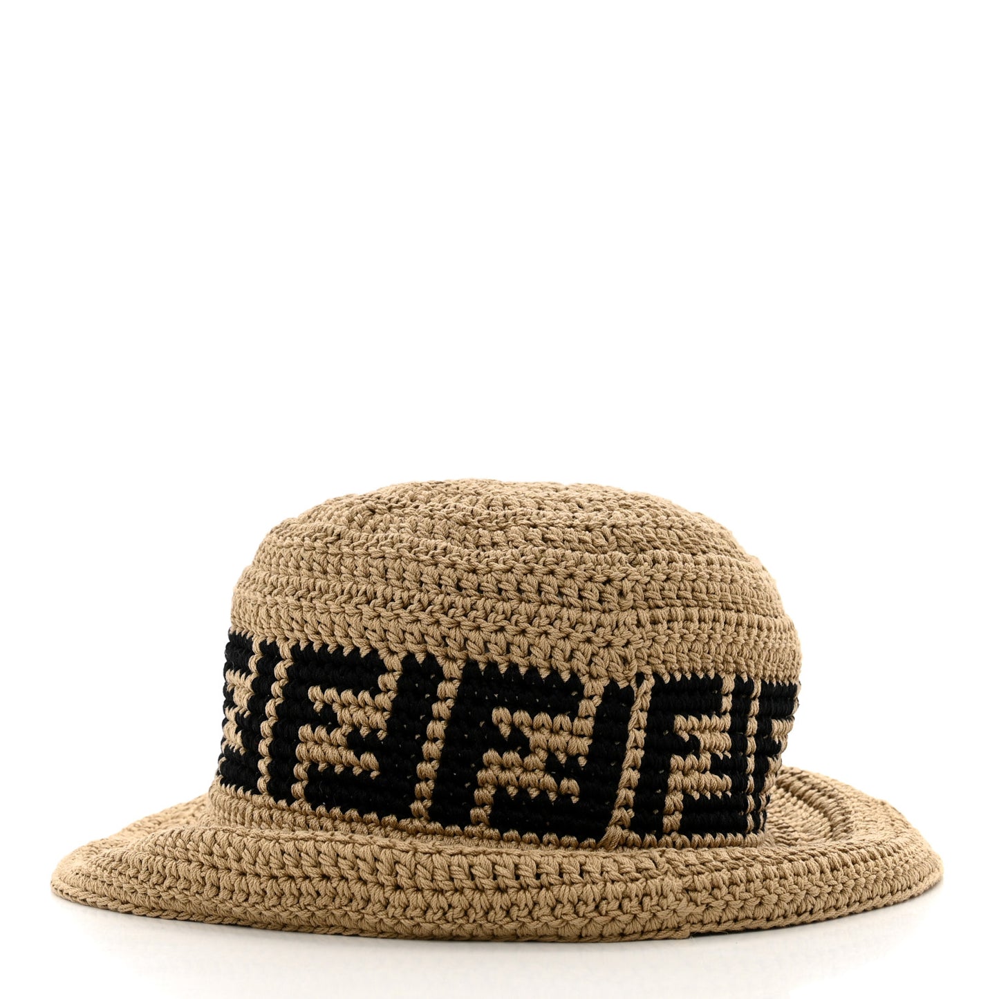 Cotton FF Woven Bucket Hat L Naturale Black
