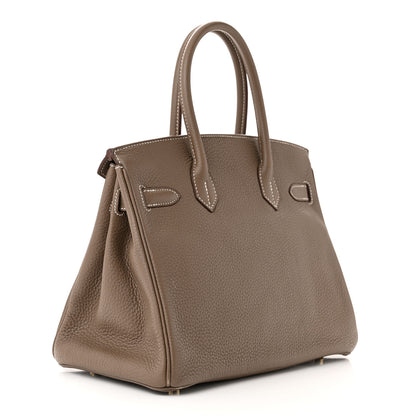Hermes Taurillon Clemence Birkin 30 Etoupe 3 of 13