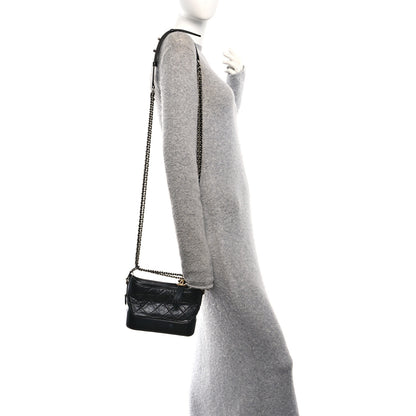 Chanel Aged Calfskin Quilted Small Gabrielle Hobo Black 2 of 10