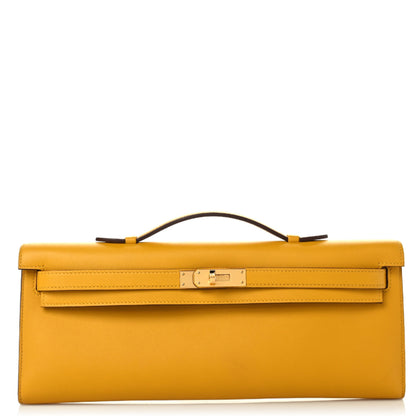 Hermes Swift Kelly Cut Clutch Pochette Jaune Ambre 1 of 7
