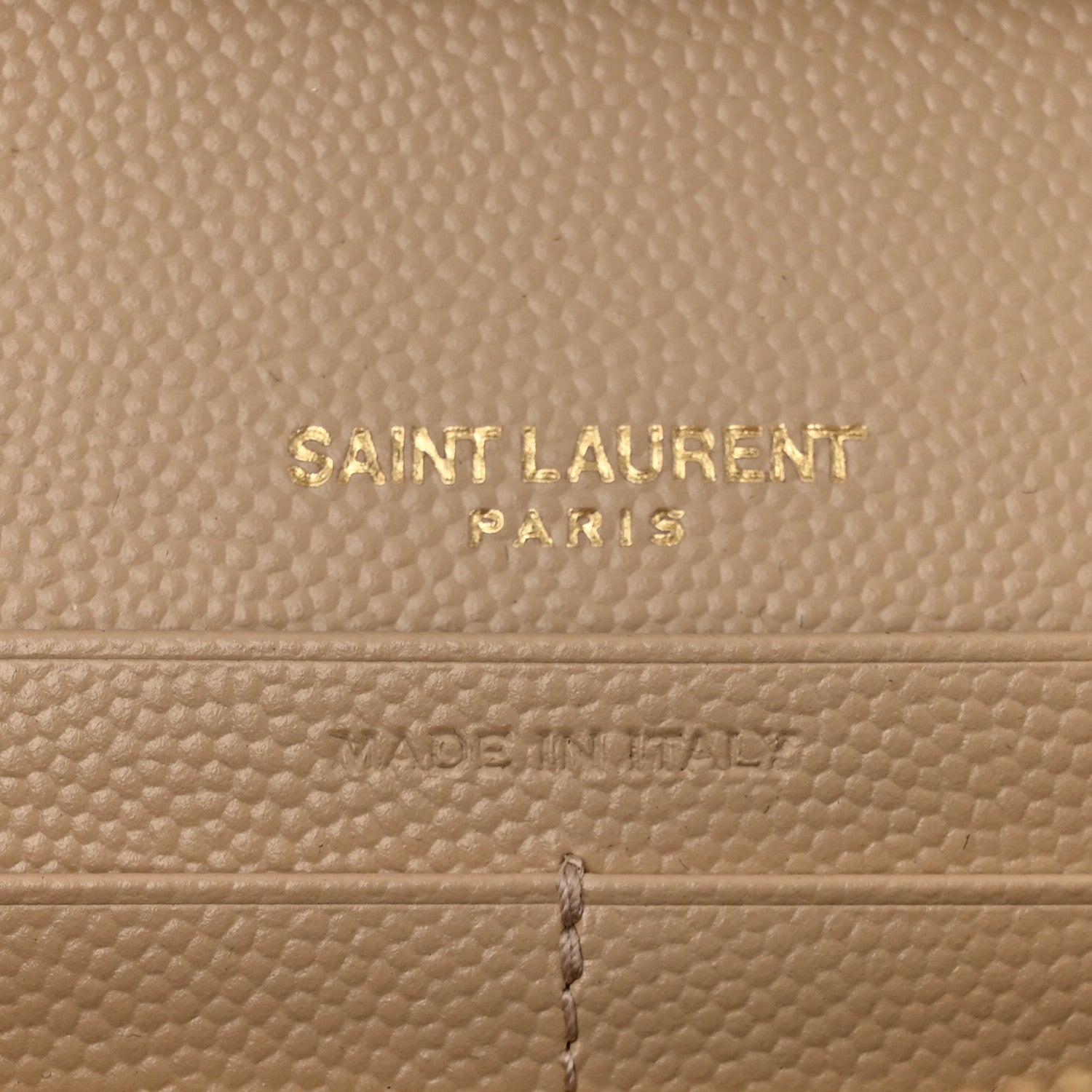 Saint Laurent Grain De Poudre Matelasse Chevron Monogram Chain Wallet Nude Powder 6 of 10