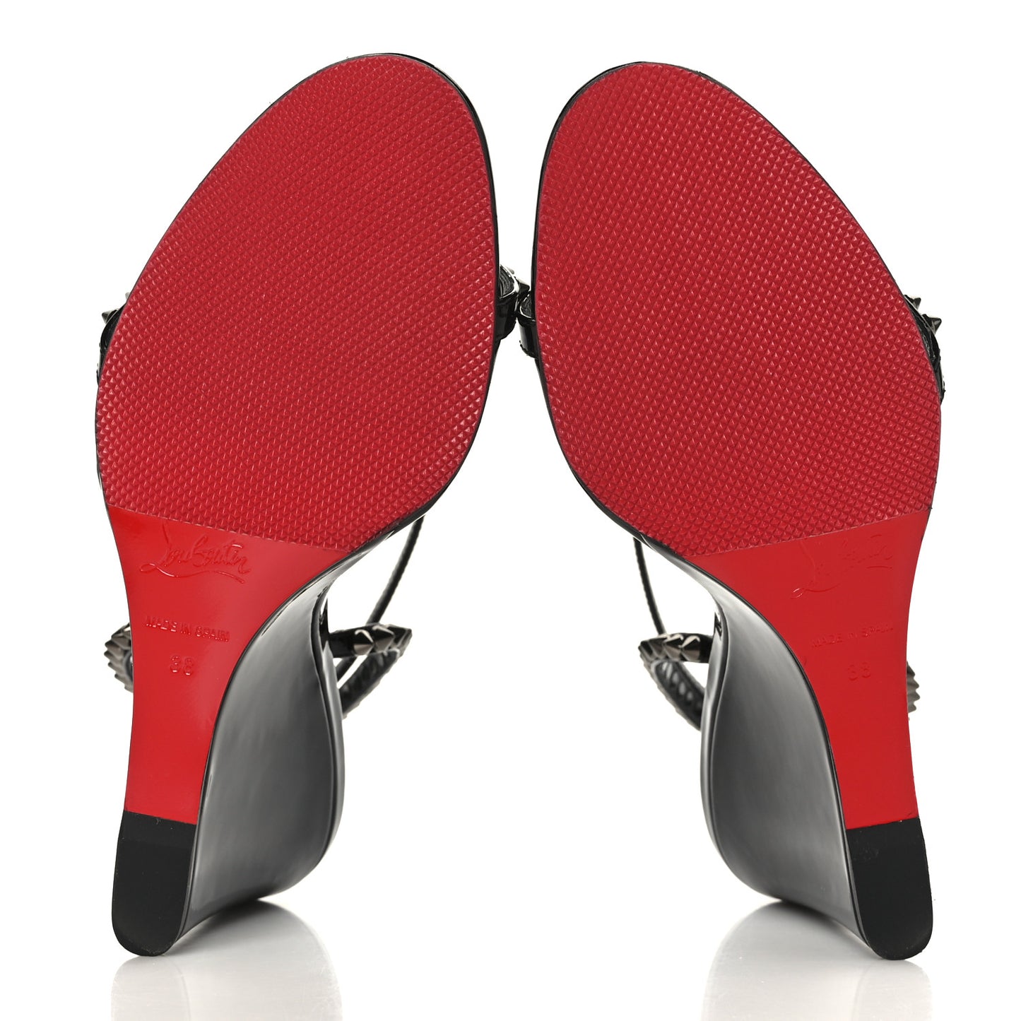 Patent Calfskin So Me Spike 85 Wedge Sandals 38 Black