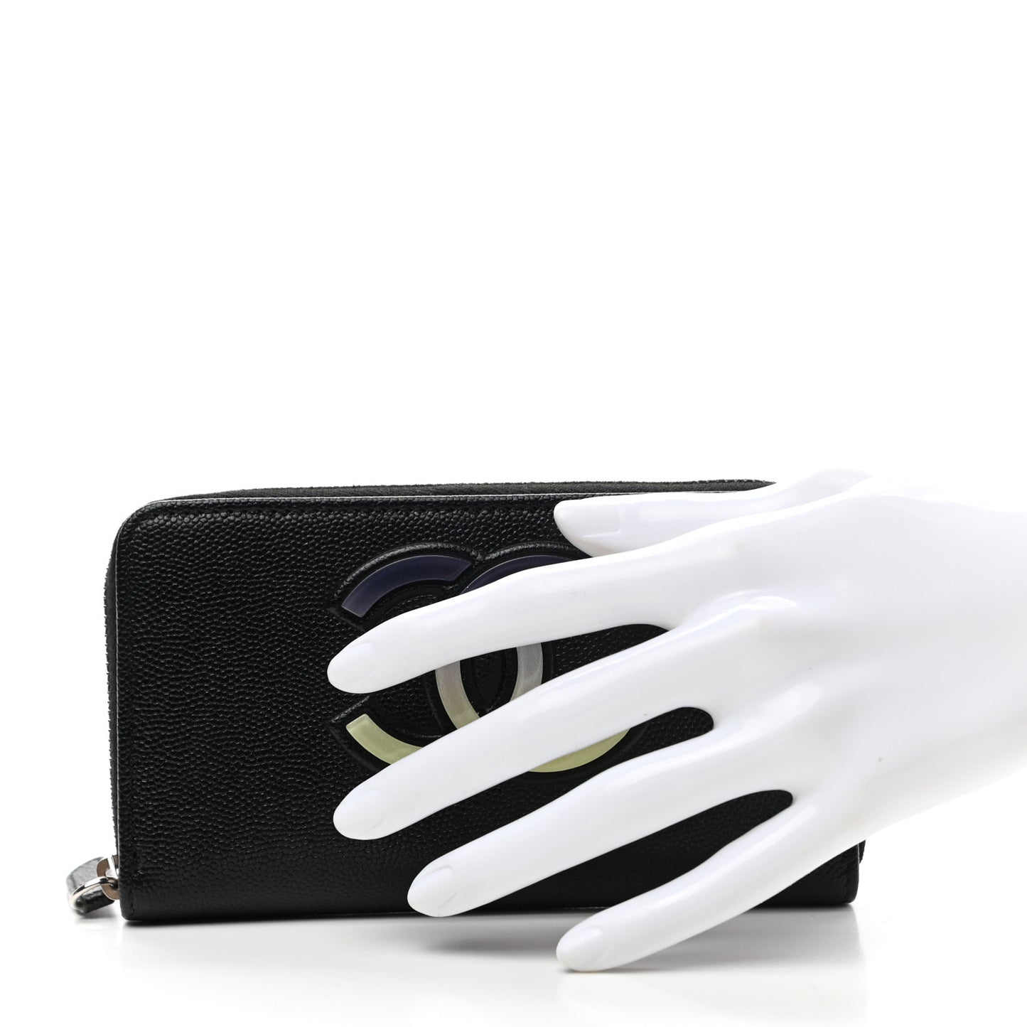 Caviar CC Small Zip Around Wallet Black Blue Green
